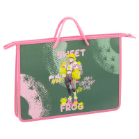 Папка с ручками А4 ArtSpace "Sweet Frog", пластик, на молнии, 45мм, 380296 Папка с ручками А4 ArtSpace "Sweet Frog", пластик, на молнии, 45мм, 380296