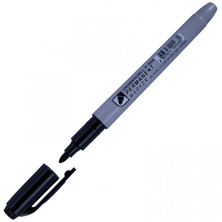 Маркер перманентный Crown "Multi Marker Slim" черный, пулевидный, 2мм, 207899