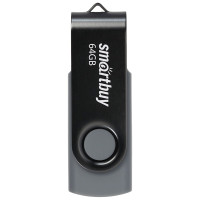 Память Smart Buy "Twist"  64GB, USB 2.0 Flash Drive, черный, 350472