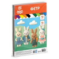 Фетр Мульти-Пульти, А4, 10л., 10цв., 1мм, мягкий, 385550 Фетр Мульти-Пульти, А4, 10л., 10цв., 1мм, мягкий, 385550