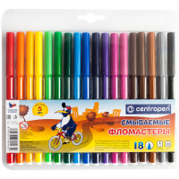 Фломастеры Centropen "Washable", 18цв., смываемые, блистер, 214289 Фломастеры Centropen "Washable", 18цв., смываемые, блистер, 214289