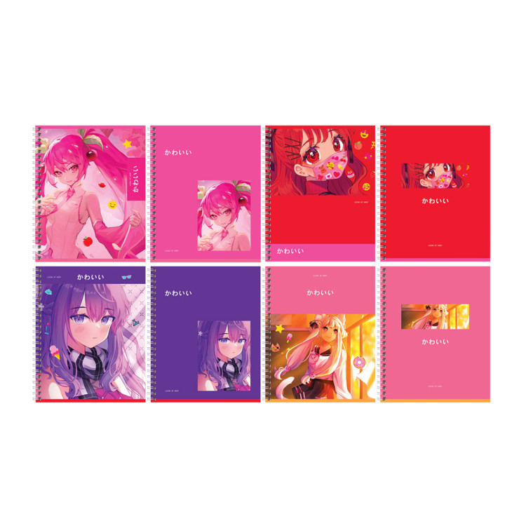 Тетрадь 96л., А5, клетка на гребне BG "Аниме. Лучшая подруга", двойная обложка, 8 штук, 346548 Тетрадь 96л., А5, клетка на гребне BG "Аниме. Лучшая подруга", двойная обложка, 8 штук, 346548