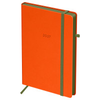 Ежедневник датированный 2027г., А5, 176л., твердый переплет, кожзам, BG "Contrast. Orange", оранжевый, цветной срез, на резинке, 390349 Ежедневник датированный 2027г., А5, 176л., твердый переплет, кожзам, BG "Contrast. Orange", оранжевый, цветной срез, на резинке, 390349