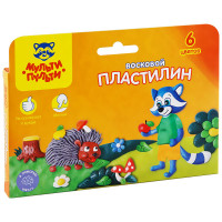 Пластилин Мульти-Пульти "Енот в лесу", 06 цветов, 90г, восковой, со стеком, картон, европодвес, 243005 Пластилин Мульти-Пульти "Енот в лесу", 06 цветов, 90г, восковой, со стеком, картон, европодвес, 243005