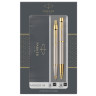 Набор Parker "IM Brushed Metal GT": ручка шариковая, 1,0мм и ручка-роллер, 1,0мм, подарочная упаковка, 288614 Набор Parker