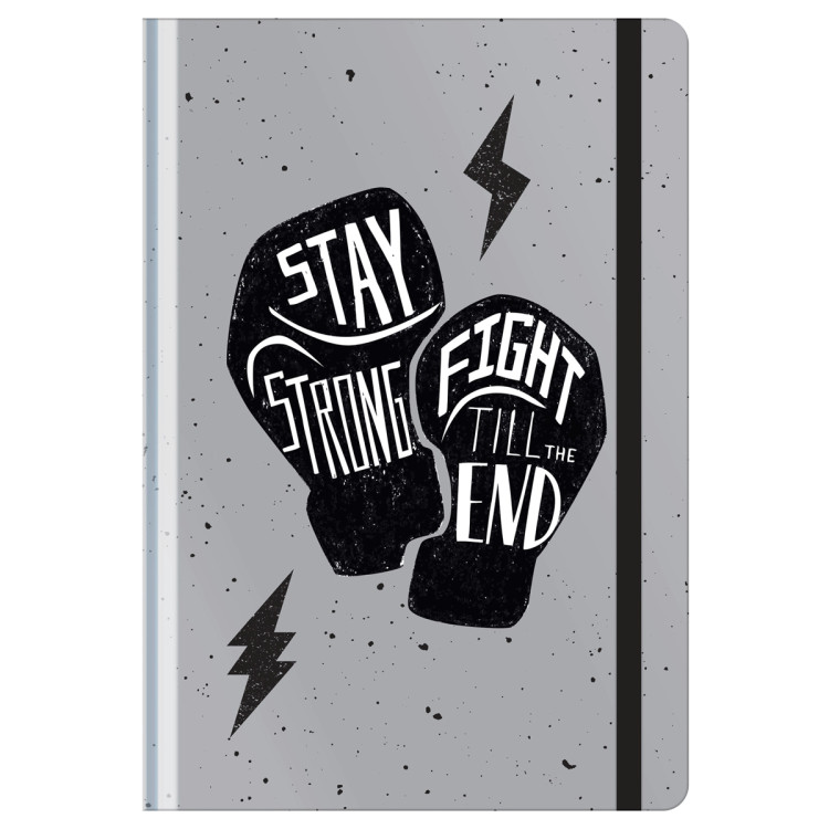 Ежедневник недатированный А5, 128л., 7БЦ "Stay strong", матовая ламинация, на резинке, 358423