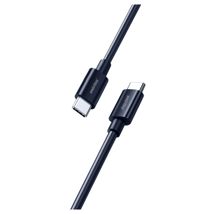 Кабель Smartbuy S73, Type-C - Type-C, 6A, 60 вт output, 1м, черный, 376311