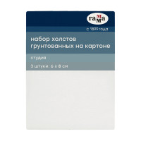 Набор холстов на картоне Гамма "Студия", 3шт., 6*8см, 100% хлопок, 280г/м2, мелкое зерно, 15 штук, 373969 Набор холстов на картоне Гамма "Студия", 3шт., 6*8см, 100% хлопок, 280г/м2, мелкое зерно, 15 штук, 373969