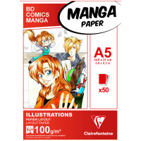 Скетчбук для маркеров 50л., А5 Clairefontaine "Manga Illustrations", на склейке, 100г/м2, 320261 Скетчбук для маркеров 50л., А5 Clairefontaine "Manga Illustrations", на склейке, 100г/м2, 320261