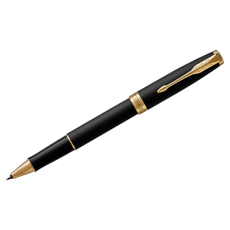 Ручка-роллер Parker "Sonnet Matte Black GT" черная, 0,8мм, подарочная упаковка, 240082 Ручка-роллер Parker "Sonnet Matte Black GT" черная, 0,8мм, подарочная упаковка, 240082