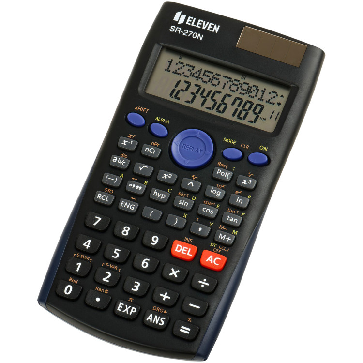 Калькулятор научный Eleven SR-270N, 10+2 разрядов, 240 функций, двойное питание, 82*162*16мм, черный, 365660 Калькулятор научный Eleven SR-270N, 10+2 разрядов, 240 функций, двойное питание, 82*162*16мм, черный, 365660