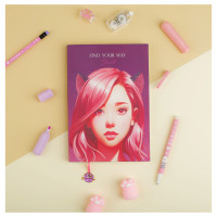 Ежедневник недатированный A5, 136л., кожзам, MESHU "Find your way. Pink", тон. блок, закладка-ляссе с подвеской, 358430 Ежедневник недатированный A5, 136л., кожзам, MESHU "Find your way. Pink", тон. блок, закладка-ляссе с подвеской, 358430