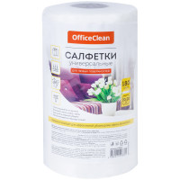 Салфетки универсальные OfficeClean, вискоза, 20*20см, 180шт., белые, в рулоне, 35г/м2, 298911