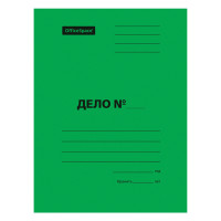 Скоросшиватель OfficeSpace "Дело", картон мелованный, 300г/м2, зеленый, пробитый, до 200л., 195078 Скоросшиватель OfficeSpace "Дело", картон мелованный, 300г/м2, зеленый, пробитый, до 200л., 195078