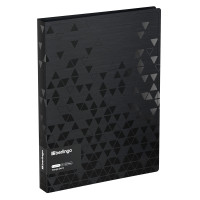 Папка на 4 кольцах Berlingo "Triangle Black", 24мм, 1000мкм, черная, D-кольца, с внутр. карманом, 389354