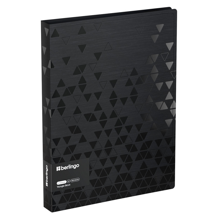 Папка на 4 кольцах Berlingo "Triangle Black", 24мм, 1000мкм, черная, D-кольца, с внутр. карманом, 389354 Папка на 4 кольцах Berlingo "Triangle Black", 24мм, 1000мкм, черная, D-кольца, с внутр. карманом, 389354