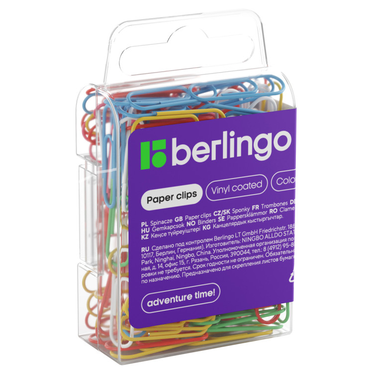 Скрепки 28мм, Berlingo, 100шт., цветные, пласт. упак., европодвес, 178811 Скрепки 28мм, Berlingo, 100шт., цветные, пласт. упак., европодвес, 178811