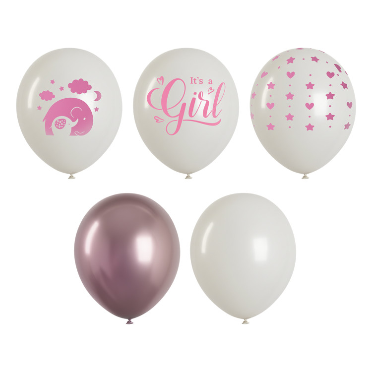 Воздушные шары, 10шт., М12/30см, MESHU "It's girl", пастель, ассорти, 374079 Воздушные шары, 10шт., М12/30см, MESHU "It's girl", пастель, ассорти, 374079