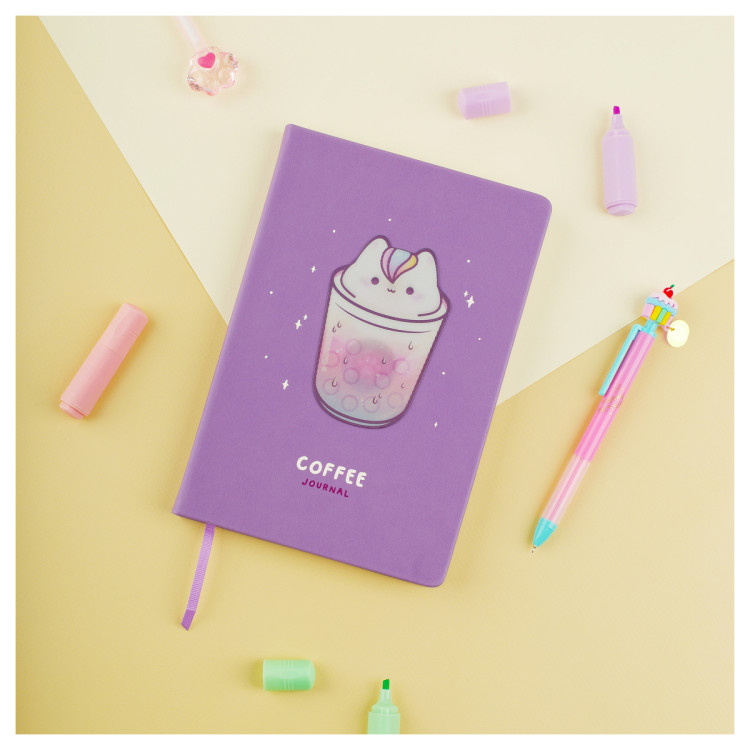 Ежедневник недатированный A5, 136л., кожзам, MESHU "Magic. Catffee house", тон. блок, аппликация с анимированным изображением, закладка-ляссе, 358433 Ежедневник недатированный A5, 136л., кожзам, MESHU "Magic. Catffee house", тон. блок, аппликация с анимированным изображением, закладка-ляссе, 358433