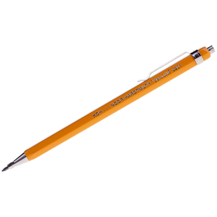 Карандаш цанговый Koh-I-Noor "Versatil" 2мм, желтый корпус, металл. клип, 070026