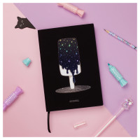 Ежедневник недатированный A5, 136л., кожзам, MESHU "Magic. Ice cream", тон. блок, аппликация с анимированным изображением, закладка-ляссе, 358434 Ежедневник недатированный A5, 136л., кожзам, MESHU "Magic. Ice cream", тон. блок, аппликация с анимированным изображением, закладка-ляссе, 358434