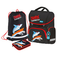 Ранец F?rst F-Set "Shark club" 35*29*16см, 1 отделение, 3 кармана, анатомическая спинка, пенал, мешок для обуви, 349571 Ранец F?rst F-Set "Shark club" 35*29*16см, 1 отделение, 3 кармана, анатомическая спинка, пенал, мешок для обуви, 349571