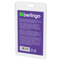 Бейдж вертикальный Berlingo "ID 100", 55*85мм, прозрачный, без держателя, 10 штук, 350531