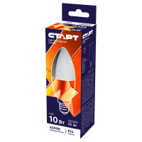 Лампа светодиодная Старт LED, серия "WS" 10W40, тип С "свеча", E14, 4000К, нейтральный свет, 25000ч, 385695
