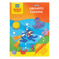 Картон цветной А4, Мульти-Пульти, 20л., 20цв. мел., перлам., флуоресцентный, в папке, "Приключения Енота", 253670 Картон цветной А4, Мульти-Пульти, 20л., 20цв. мел., перлам., флуоресцентный, в папке, "Приключения Енота", 253670