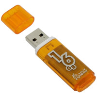 Память Smart Buy "Glossy" 16GB, USB 2.0 Flash Drive, оранжевый, 230853 Память Smart Buy "Glossy" 16GB, USB 2.0 Flash Drive, оранжевый, 230853