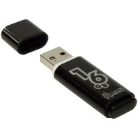 Память Smart Buy "Glossy" 16GB, USB 2.0 Flash Drive, черный, 230851 Память Smart Buy "Glossy" 16GB, USB 2.0 Flash Drive, черный, 230851