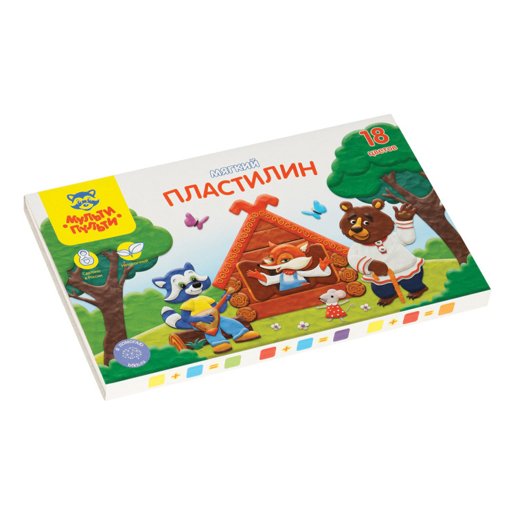 Пластилин Мульти-Пульти "Енот в сказке", 18 цветов, 216гр, со стеком, картон, 328898 Пластилин Мульти-Пульти "Енот в сказке", 18 цветов, 216гр, со стеком, картон, 328898
