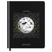 Дневник 1-11 кл. 48л. (твердый) BG "Moon", иск. кожа, тиснение фольгой, печать, ляссе, на резинке, 366659