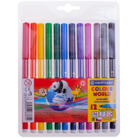 Фломастеры Centropen "Colour World", 12цв., трехгранные, смываемые, блистер, 214284