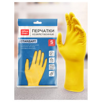 Перчатки резиновые хозяйственные OfficeClean Стандарт, прочные, разм. S, желтые, пакет с европодвесом, 257667 Перчатки резиновые хозяйственные OfficeClean Стандарт, прочные, разм. S, желтые, пакет с европодвесом, 257667