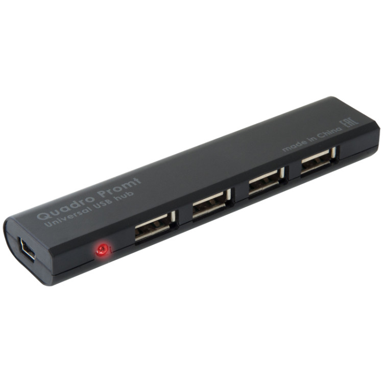 Разветвитель USB Defender Quadro Promt USB2.0-хаб, 4 порта, черный, 333516 Разветвитель USB Defender Quadro Promt USB2.0-хаб, 4 порта, черный, 333516