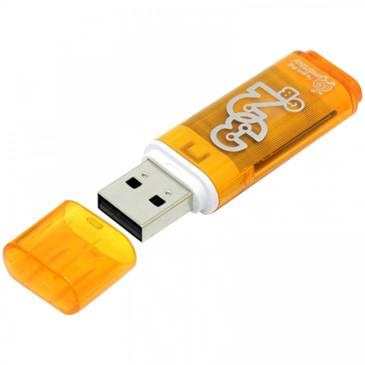 Память Smart Buy "Glossy"  32GB, USB 2.0 Flash Drive, оранжевый, 230857