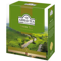 Чай Ahmad Tea "Green Tea", зеленый, 100 фольг. пакетиков по 2г, 283474 Чай Ahmad Tea "Green Tea", зеленый, 100 фольг. пакетиков по 2г, 283474