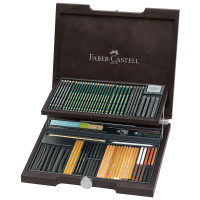 Набор художественных изделий Faber-Castell "Pitt Monochrome", 85 предметов, дерев. коробка, 290019 Набор художественных изделий Faber-Castell "Pitt Monochrome", 85 предметов, дерев. коробка, 290019