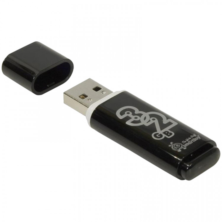 Память Smart Buy "Glossy" 32GB, USB 2.0 Flash Drive, черный, 230854 Память Smart Buy "Glossy" 32GB, USB 2.0 Flash Drive, черный, 230854