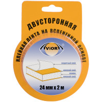 Клейкая лента двусторонняя Aviora, 24мм*2м, на вспененной основе, блистер, 281743 Клейкая лента двусторонняя Aviora, 24мм*2м, на вспененной основе, блистер, 281743