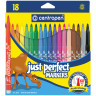Фломастеры Centropen "Just Perfect", 18цв., трехгранные, смываемые, устойч. к высыханию, картон, европодвес, 115234 Фломастеры Centropen