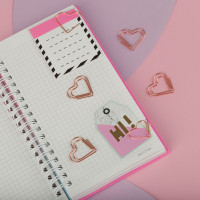 Скрепки фигурные 27мм, Meshu "Hearts", 6шт., пакет с европодвесом, 328216