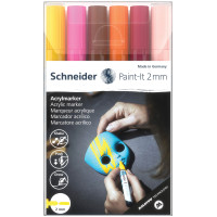 Набор маркеров акриловых Schneider "Paint-it 310", 2мм, ассорти, 6шт., 320064 Набор маркеров акриловых Schneider "Paint-it 310", 2мм, ассорти, 6шт., 320064