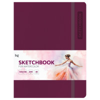 Скетчбук для акварели 40л., А5 BG "Bright. Berry", кожзам, на резинке, 200г/м2, 371228 Скетчбук для акварели 40л., А5 BG "Bright. Berry", кожзам, на резинке, 200г/м2, 371228