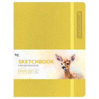 Скетчбук для акварели 40л., А5 BG "Bright. Yellow", кожзам, на резинке, 200г/м2, 371229 Скетчбук для акварели 40л., А5 BG "Bright. Yellow", кожзам, на резинке, 200г/м2, 371229