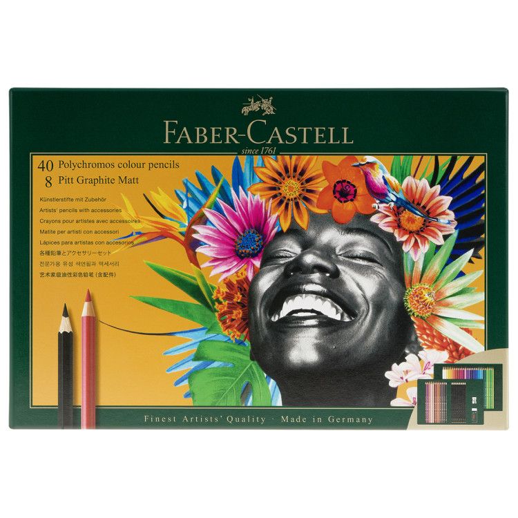 Набор художественных изделий Faber-Castell "Polychromos & Pitt Graphite Matt ", 50 предметов, студийная коробка, 379731 Набор художественных изделий Faber-Castell "Polychromos & Pitt Graphite Matt ", 50 предметов, студийная коробка, 379731
