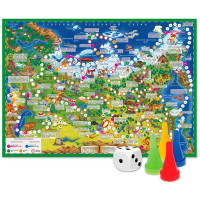 Игра-ходилка настольная ГЕОДОМ "Путешествие по России", с фишками, 334429 Игра-ходилка настольная ГЕОДОМ "Путешествие по России", с фишками, 334429