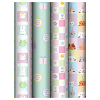 Упаковочная бумага глянц. 70*100см, MESHU "Cute party", 80г/м2, ассорти 4 дизайна, 383307 Упаковочная бумага глянц. 70*100см, MESHU "Cute party", 80г/м2, ассорти 4 дизайна, 383307