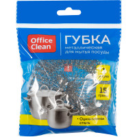 Губка для посуды OfficeClean, металлическая, 9*3см, 1шт., 248558 Губка для посуды OfficeClean, металлическая, 9*3см, 1шт., 248558